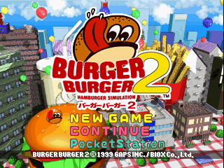 Burger Burger 2 title screen for Playstation